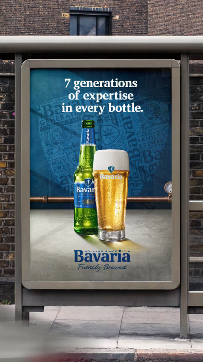 Bavaria uiting in een bill board