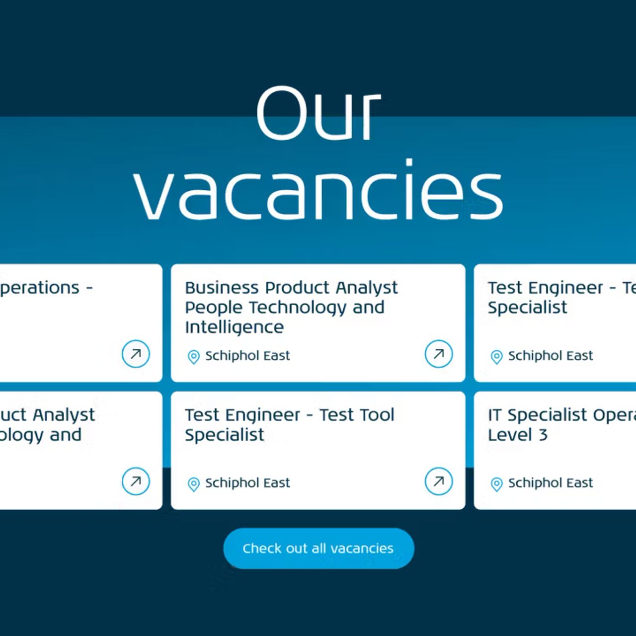 Screenshot van de campagne landingspagina met vacatures