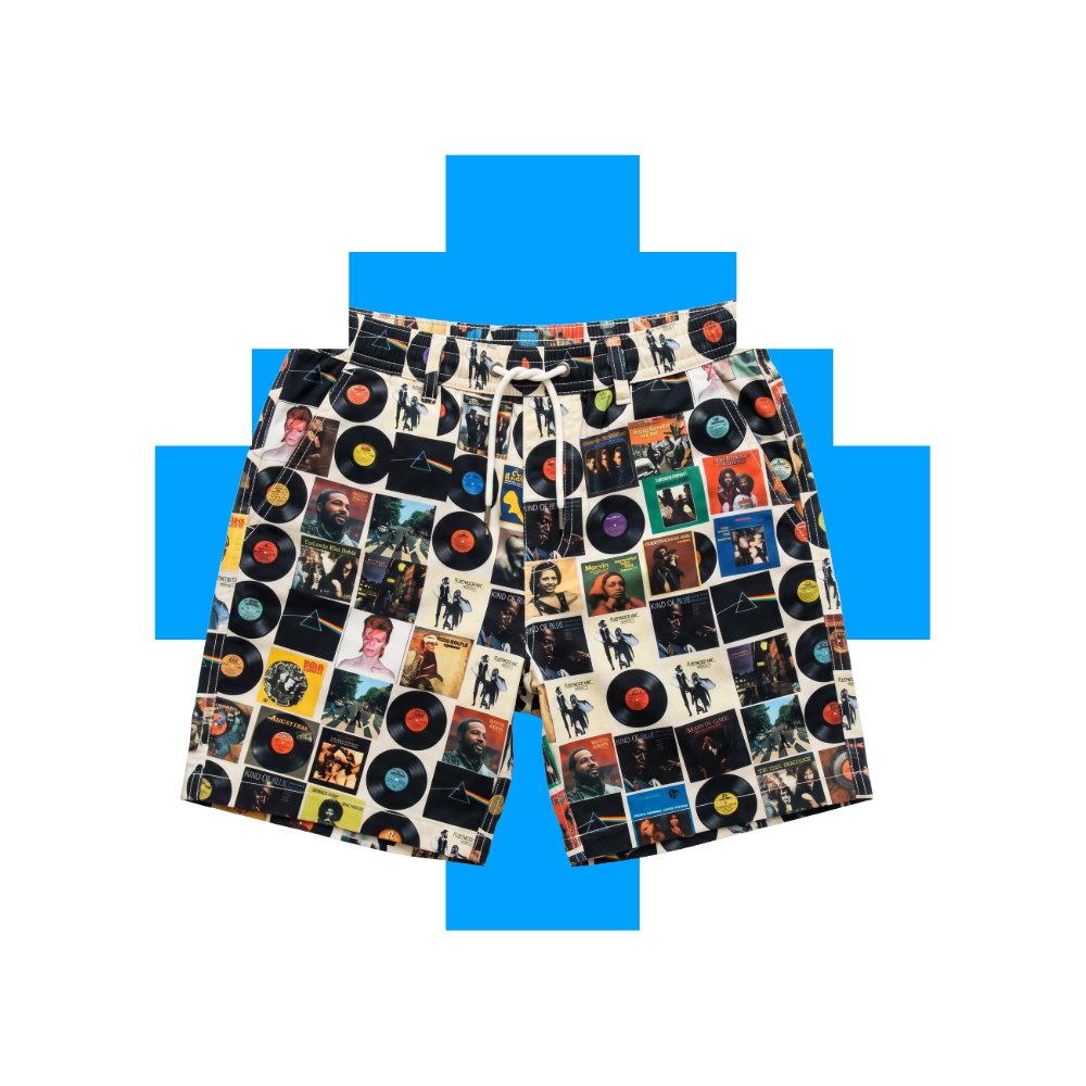 Korte broek met lp's