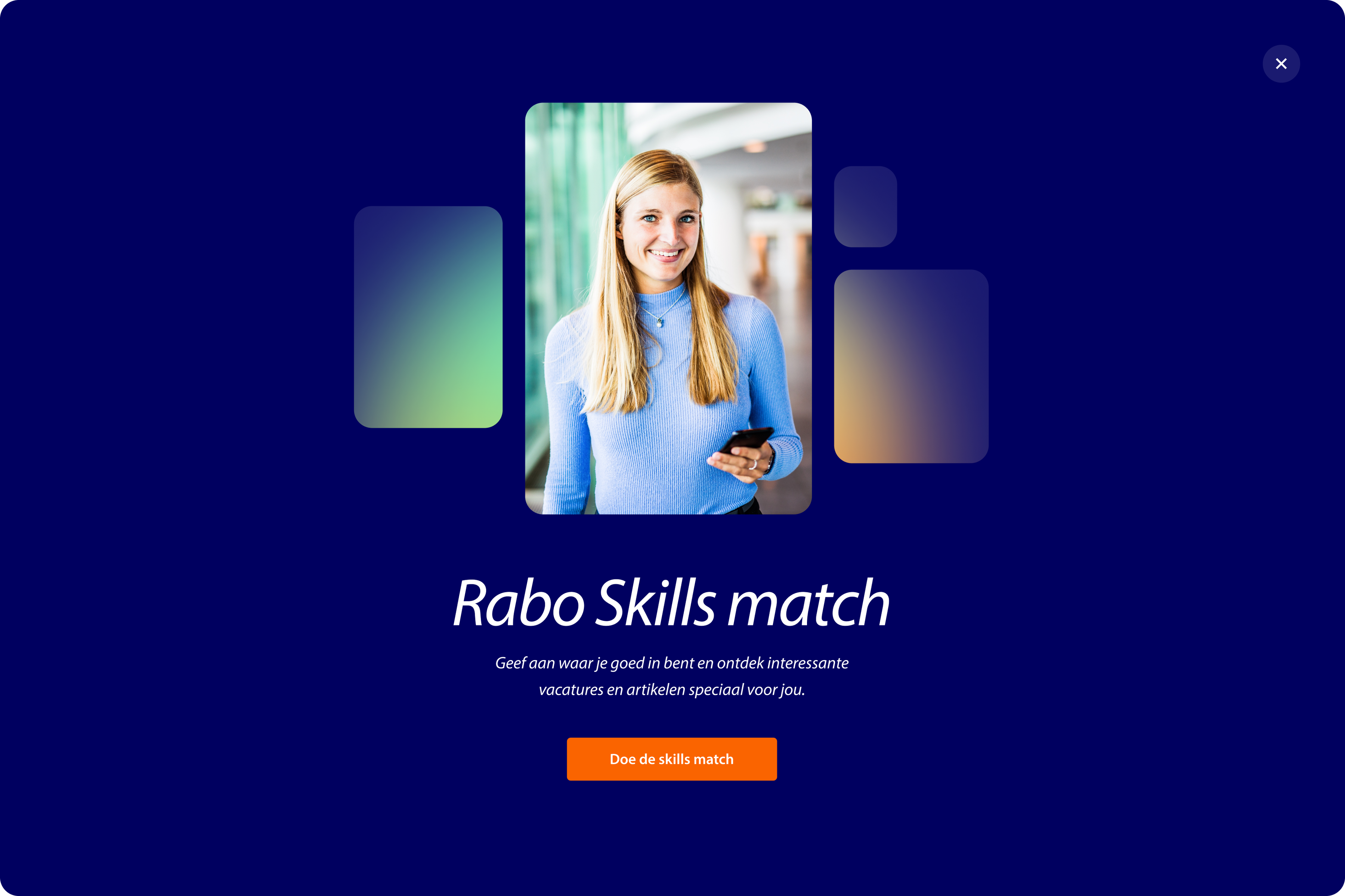 Scherm uit de Rabo skills match tool