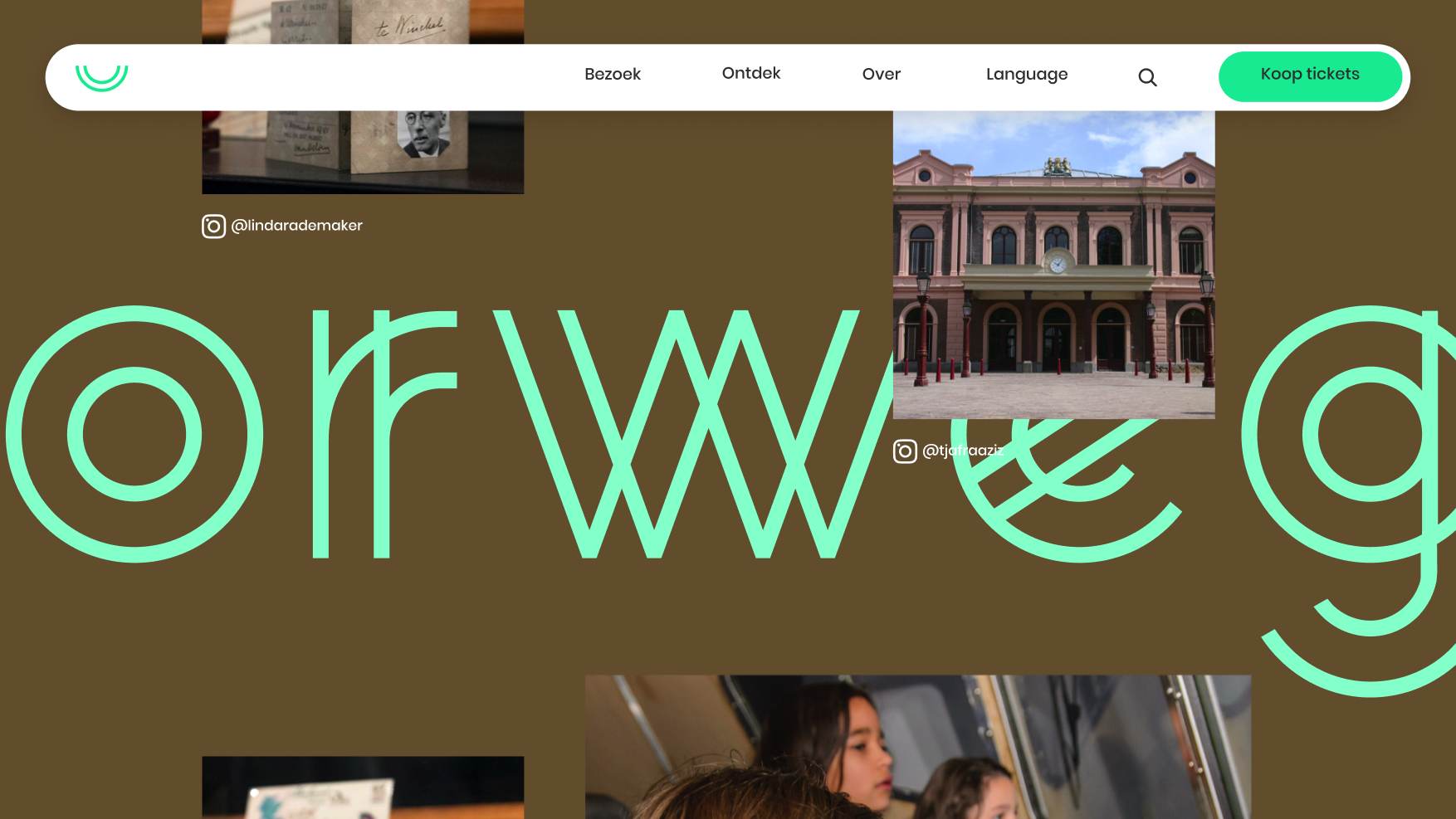 Algemeen scherm van de site