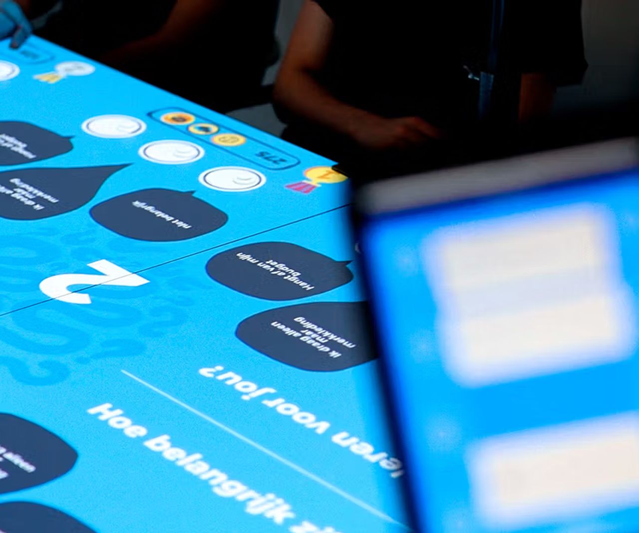 De interactieve tafel met tablet