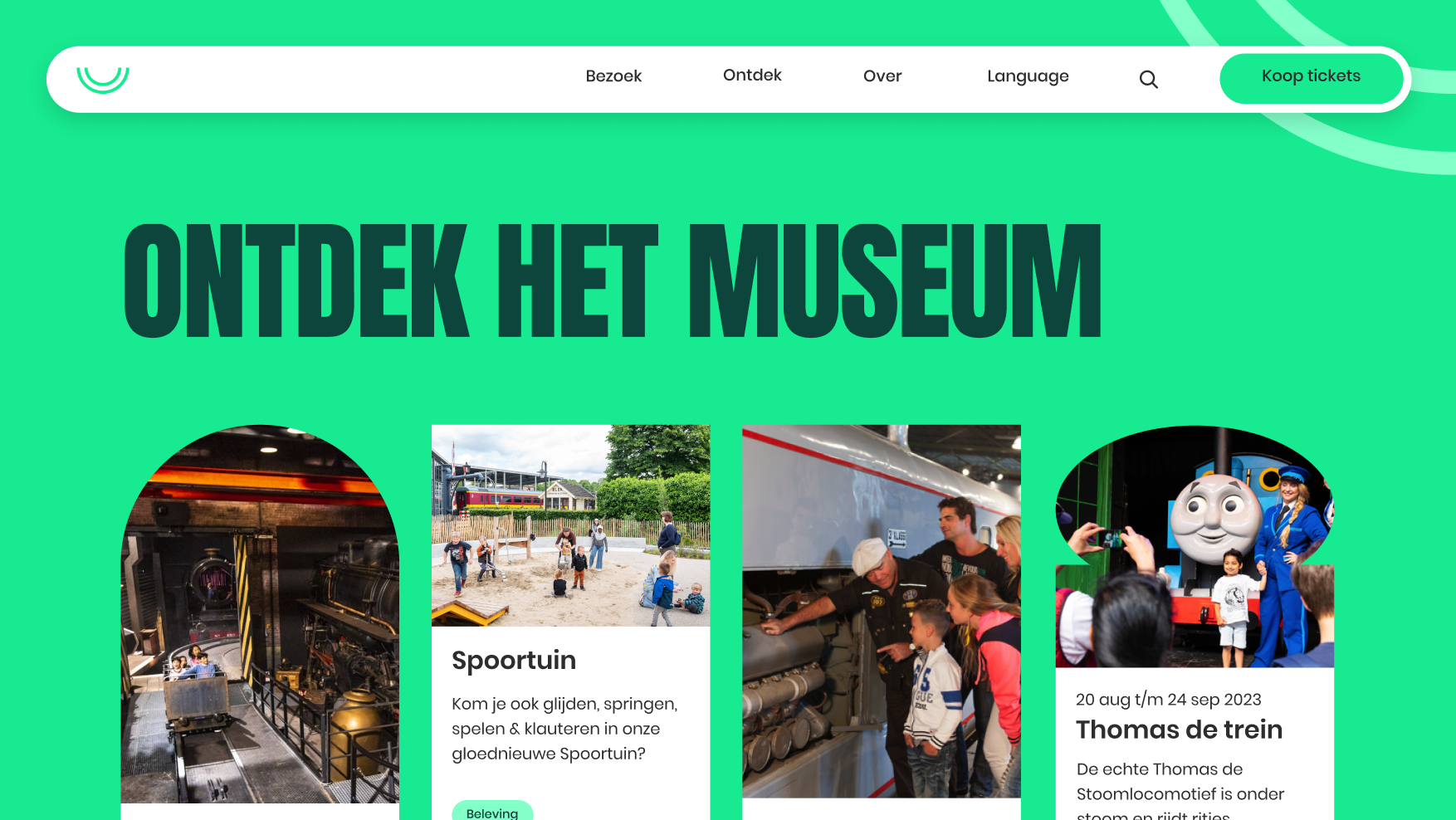 Scherm van het ontdekken van het museum