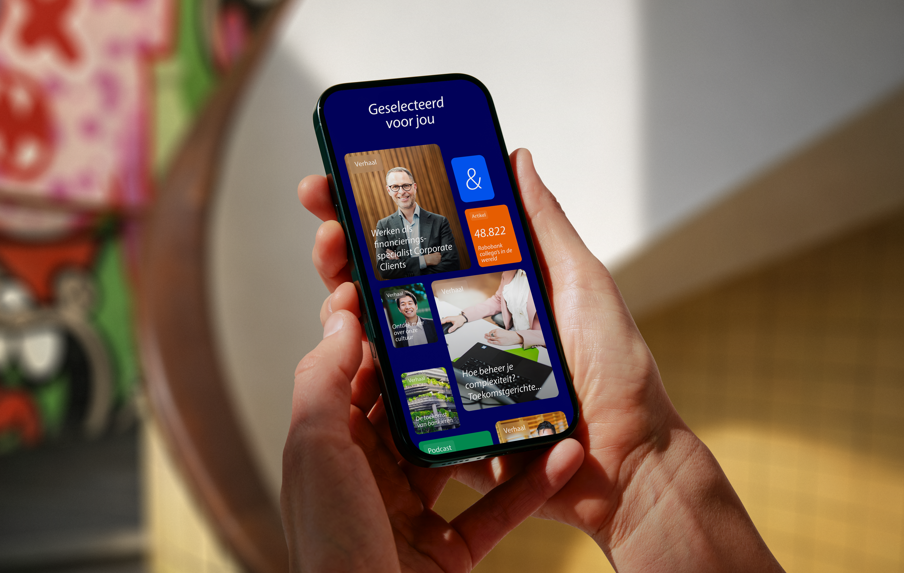 Scherm uit de Rabo skills match tool op een telefoon
