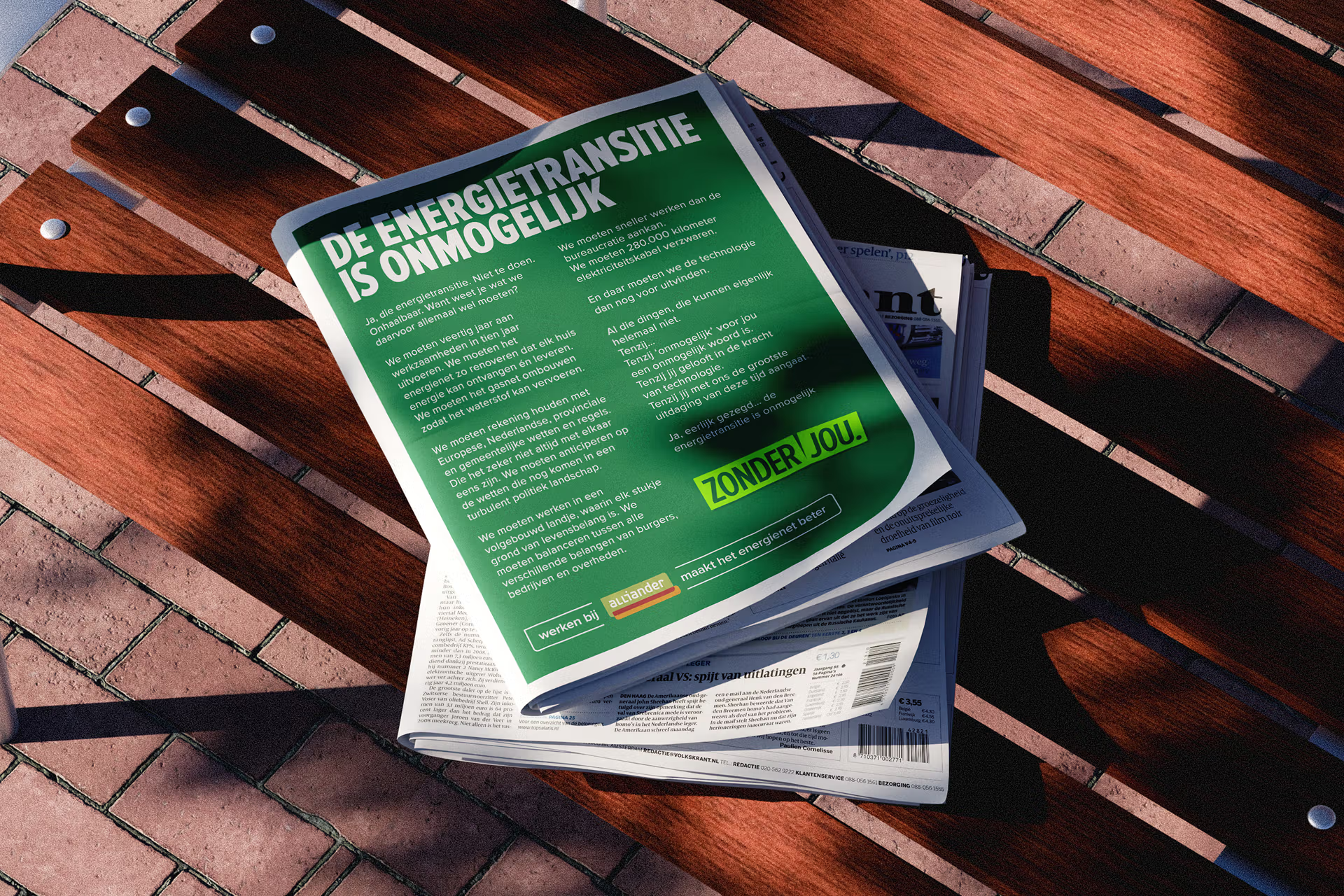 Afbeelding van de dagblad advertentie "de energietransitie is onmogelijke"