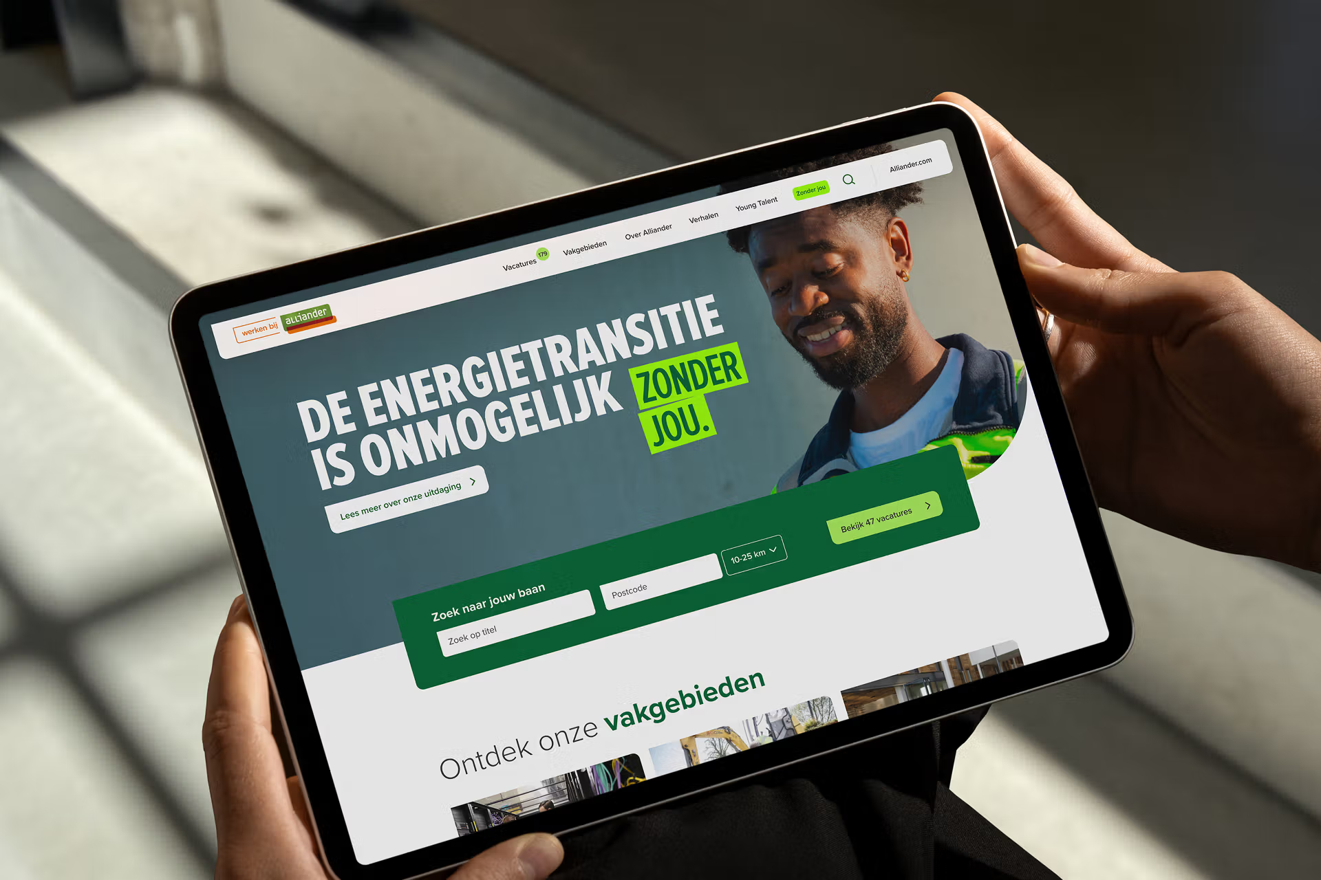 Landingspage van de campagne
