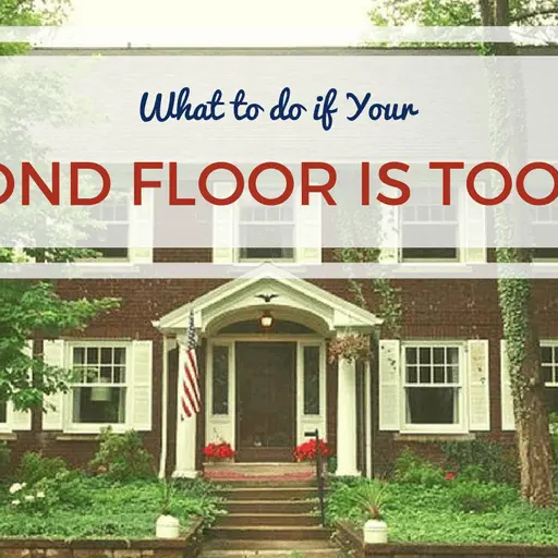 Two-story brick house with the caption "What to do if your second floor is too hot"