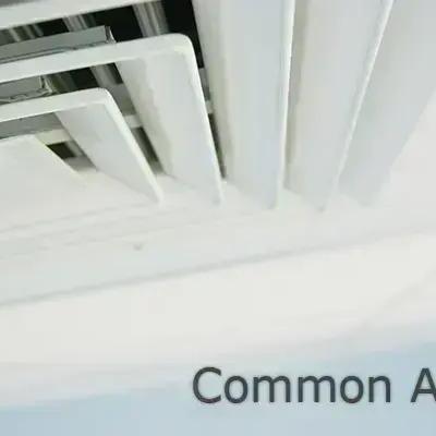 Ceiling air vent with the caption "Common AC Problems"