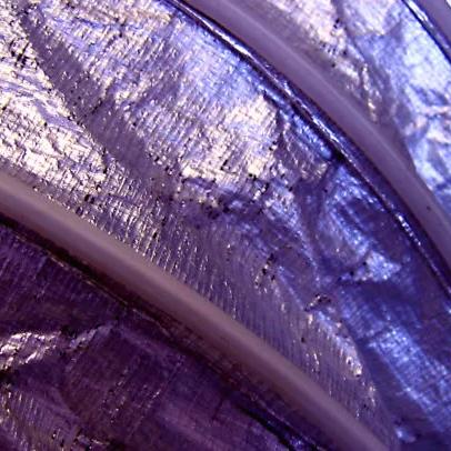 Inside of a purple flexible air duct