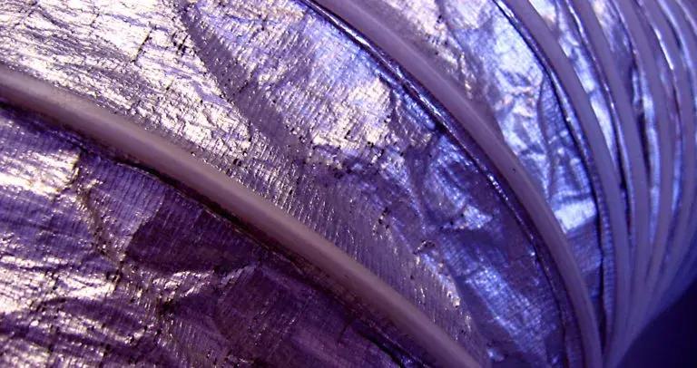 Inside of a purple flexible air duct