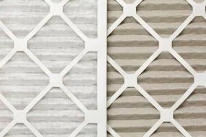 Two pleated air filters side by side