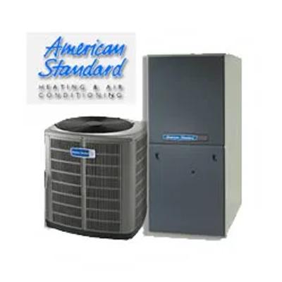 American Standard outdoor heat pump unit and matching indoor furnace
