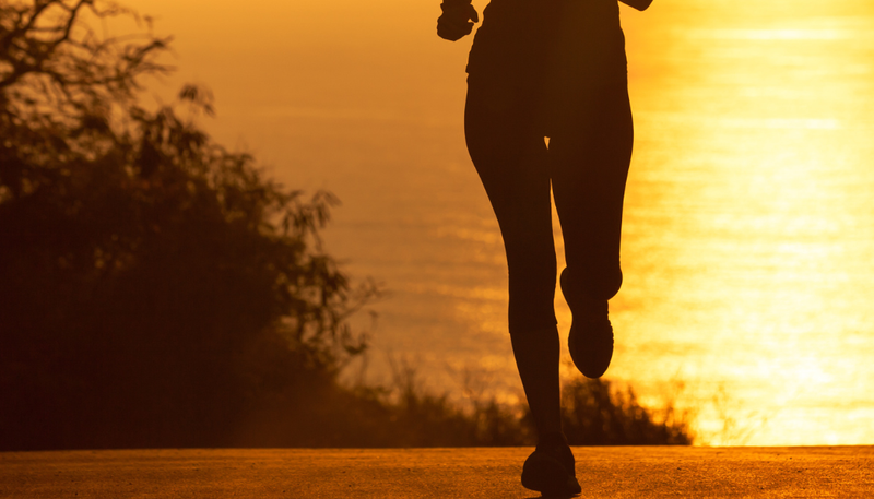 woman running at sundown