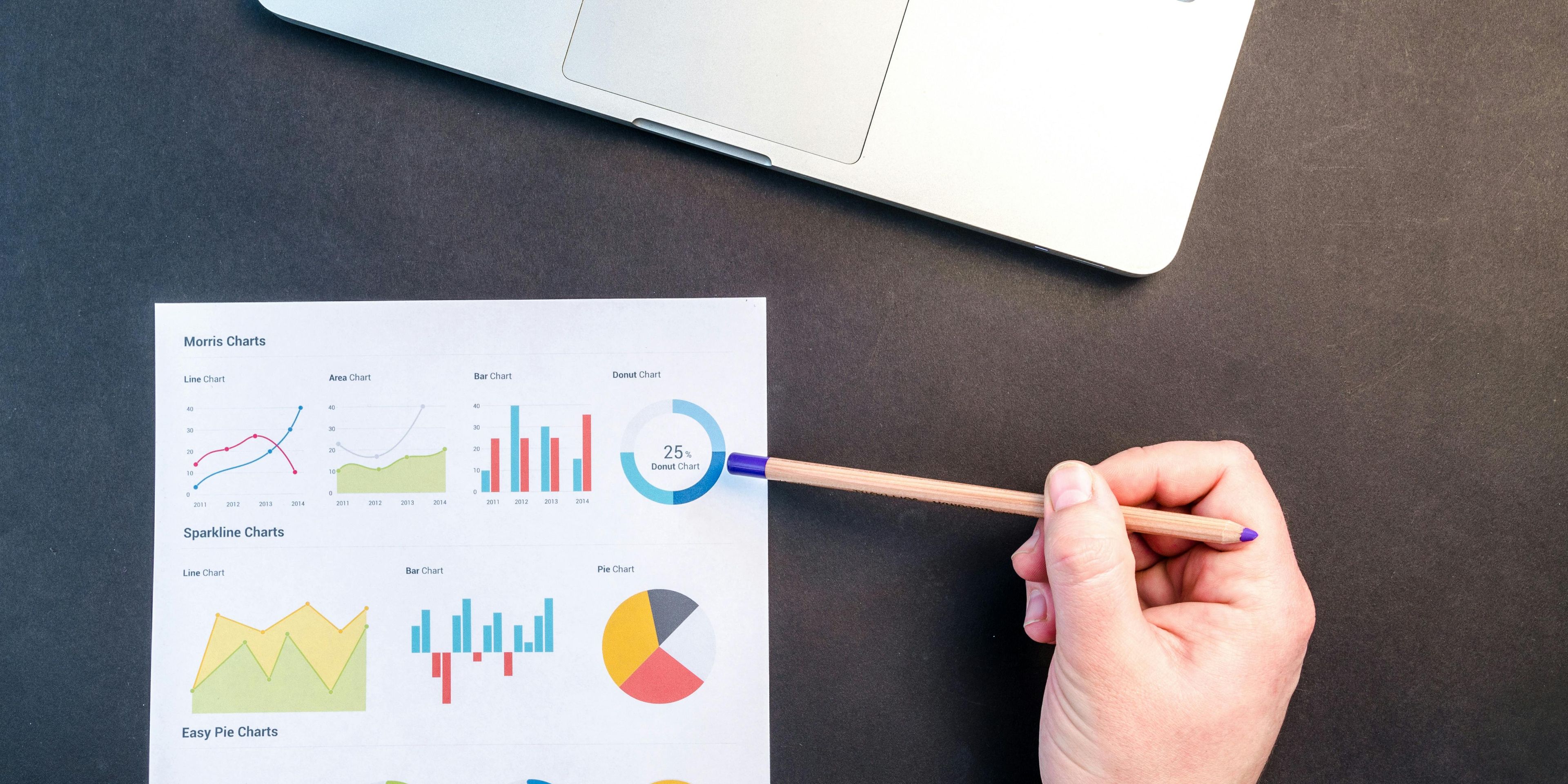 Graphs depicting data generated from surveys.