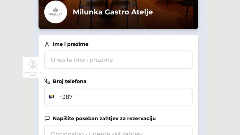 Peti korak: Unesite obavezne podatke za rezervaciju