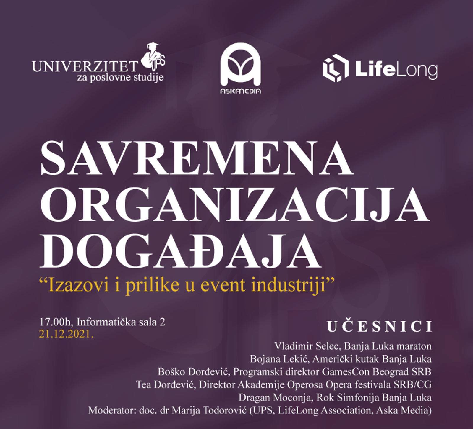 Tribina o izazovima i prilikama u event industriji na UPS-u