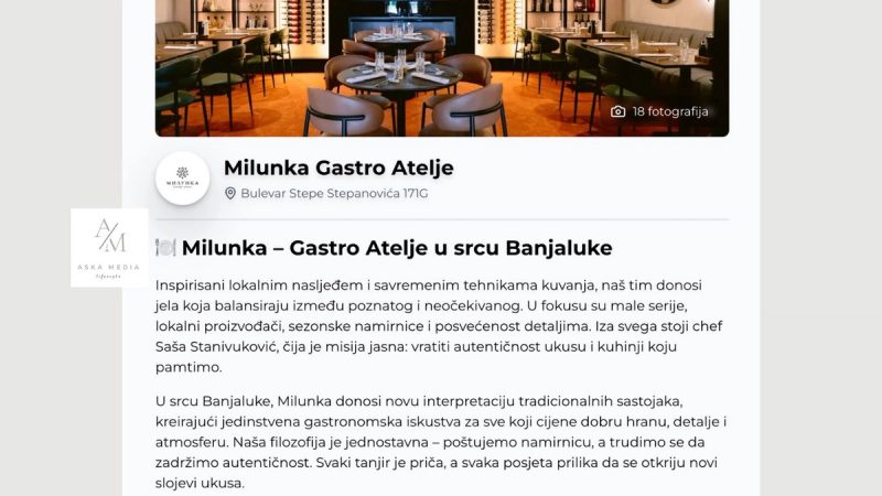 Drugi korak: Upoznajte restoran u kojem rezervišete vaše mesto
