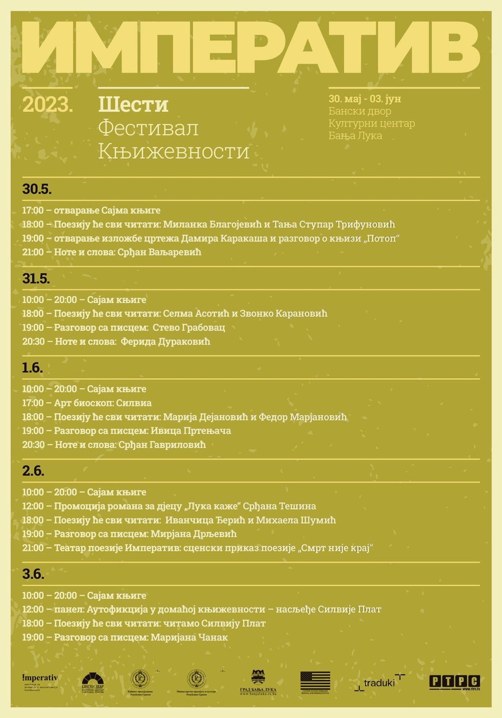 Program festivala poezije Imperativ 2023.