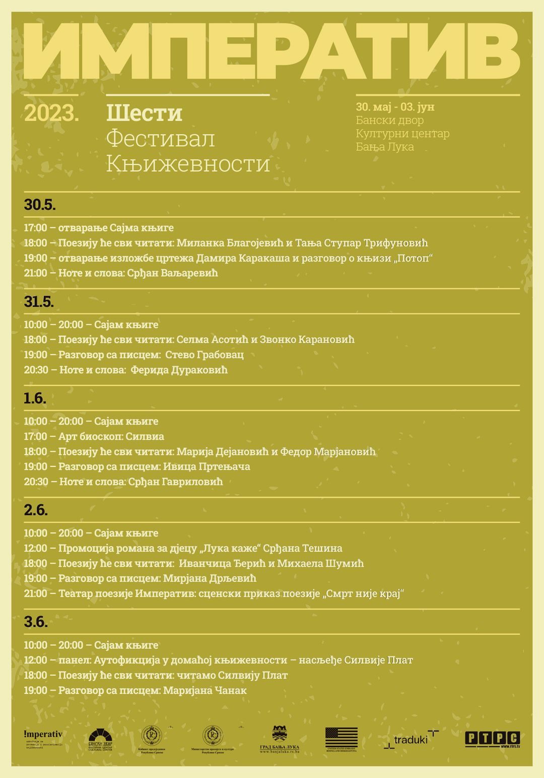 Program festivala poezije Imperativ 2023.