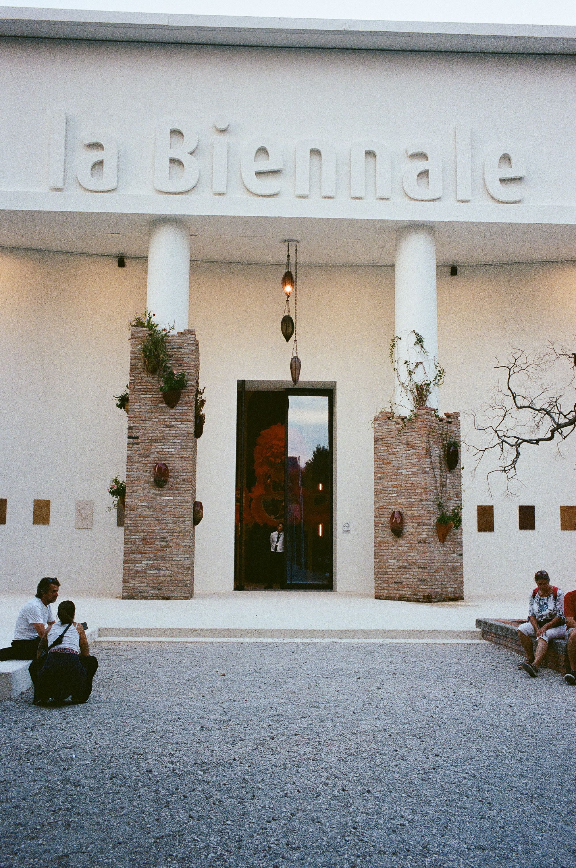 Arriving at the Venice Biennale in the Giardini.