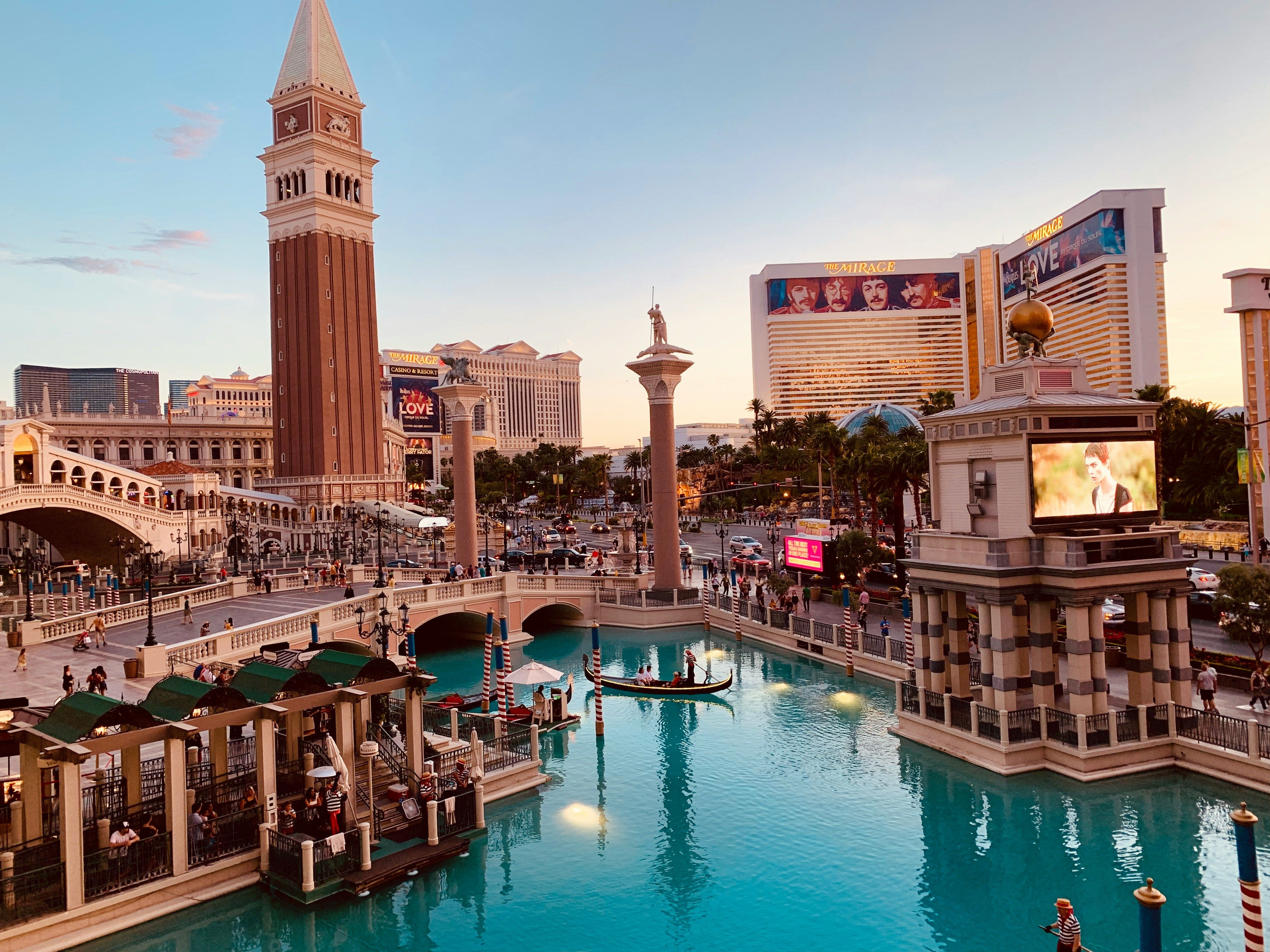 The Venetian and Grand Canal Shoppes - Gondolas on the Strip