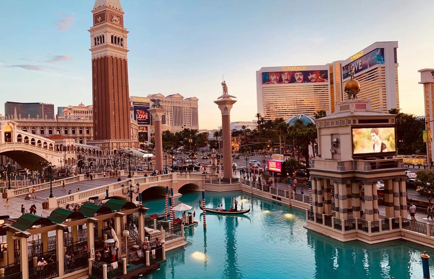 The Venetian and Grand Canal Shoppes - Gondolas on the Strip