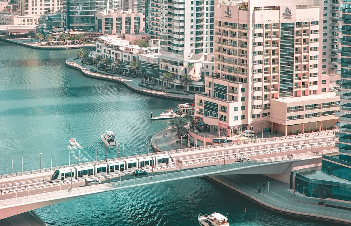 Dubai Marina - Waterfront Skyscrapers and a Pedestrian Promenade