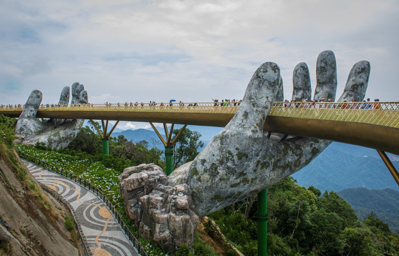 The Golden Bridge at Ba Na Hills - The Stone Hands Holding a Walkway