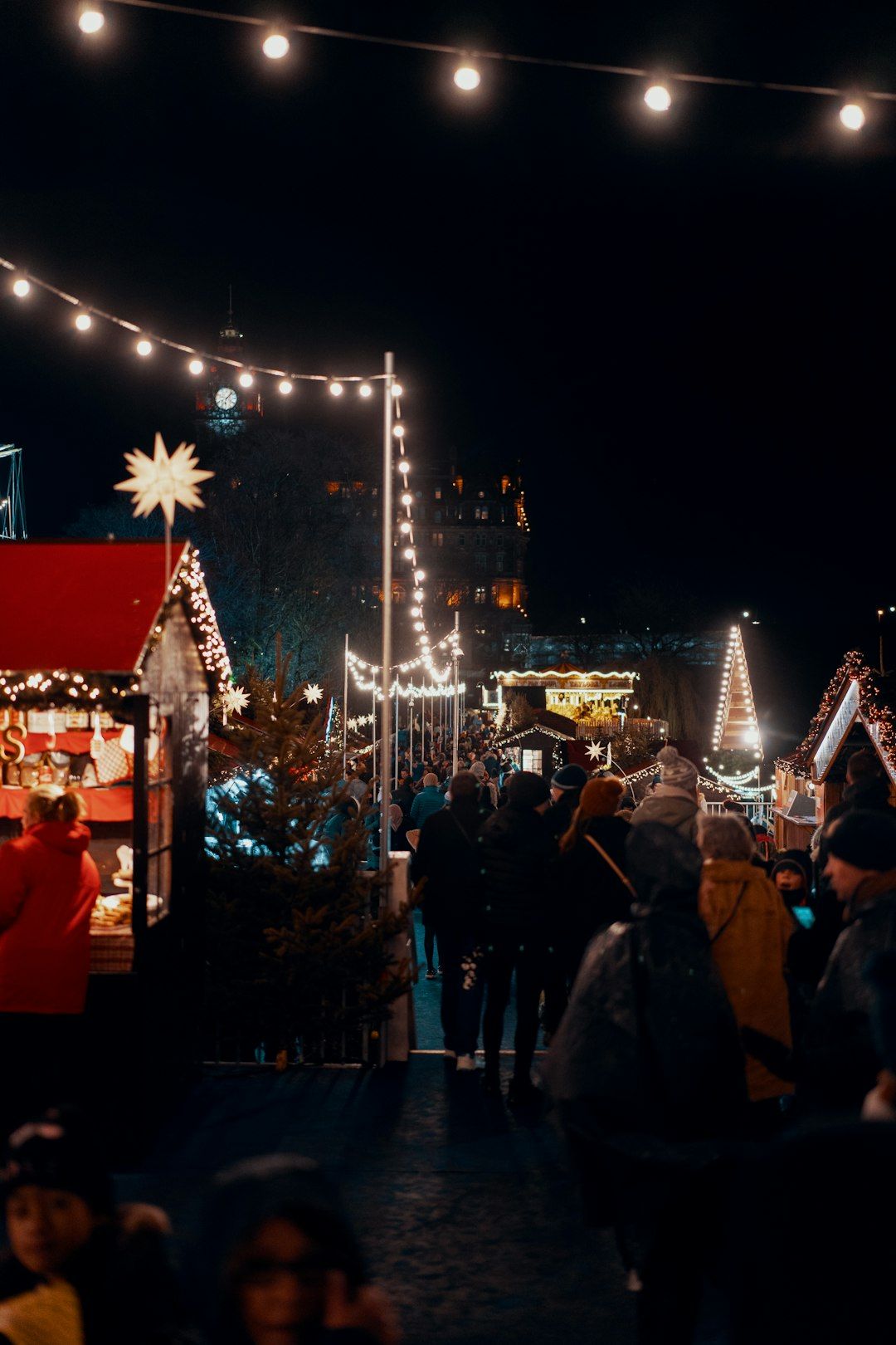 Edinburgh Christmas Market in East Princes Street Gardens - The Main Market