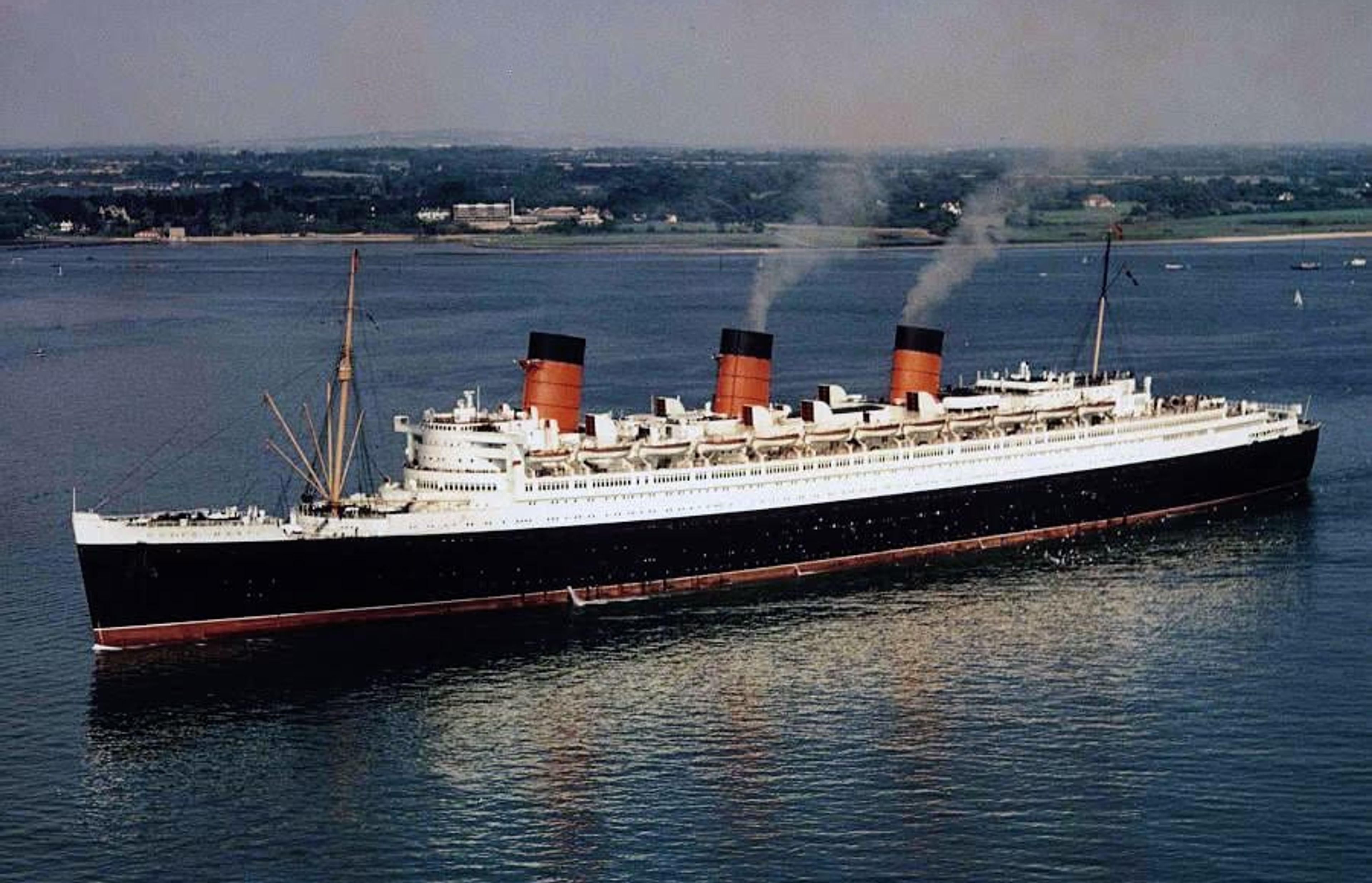 The Queen Mary ocean liner hotel in Long Beach, California, one of the most haunted ships in America