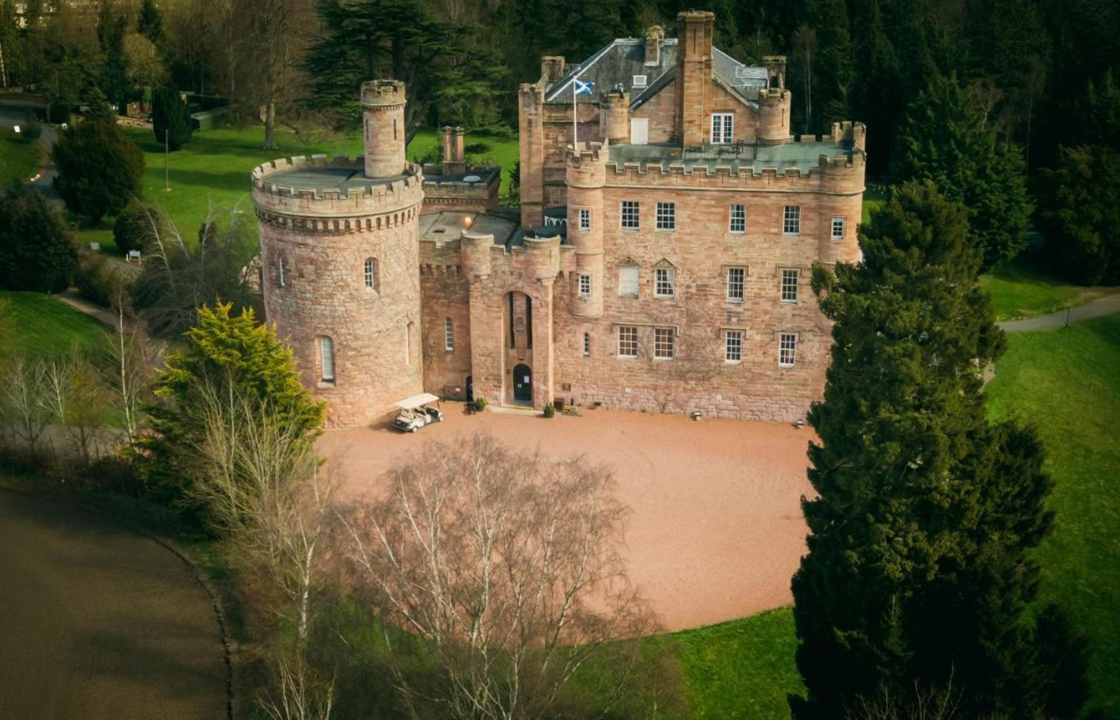 Dalhousie Castle in Bonnyrigg near Edinburgh, a haunted castle hotel in Scotland