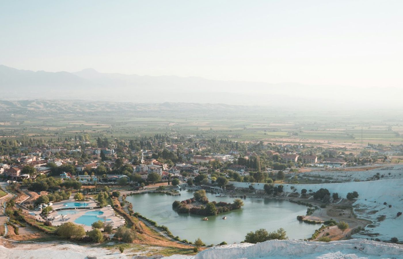 Pamukkale Natural Park - Lake and Gardens at the Foot of the Terraces