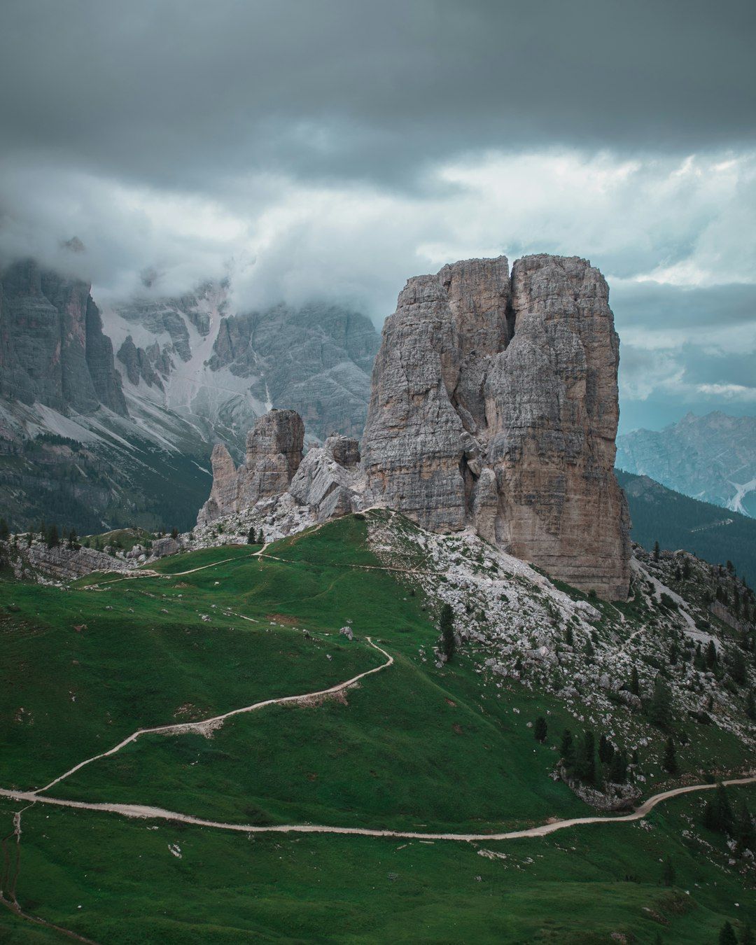 Cinque Torri - Wide Reds Over First World War Trenches