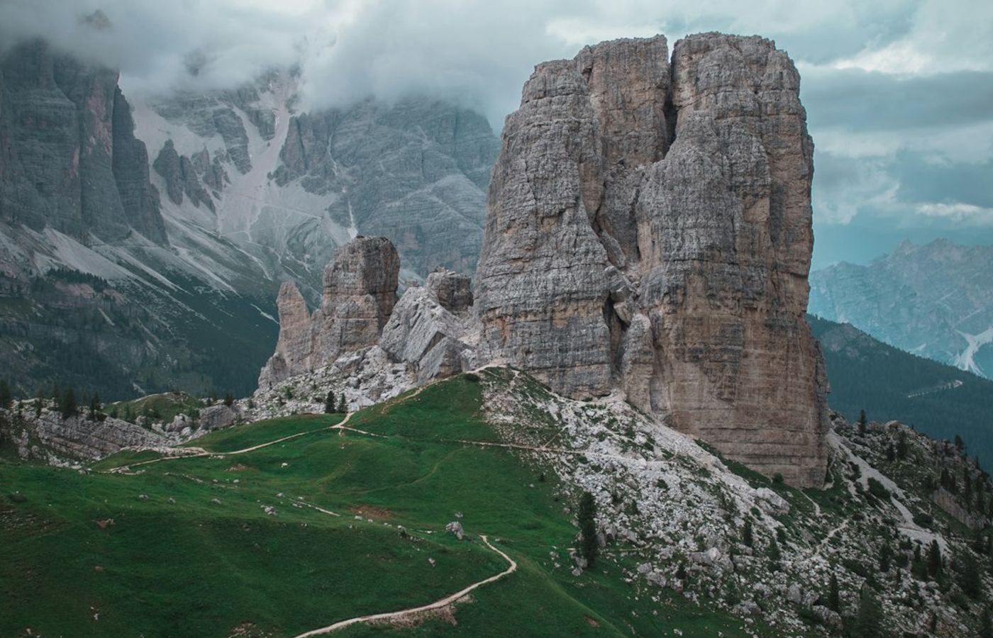 Cinque Torri - Wide Reds Over First World War Trenches