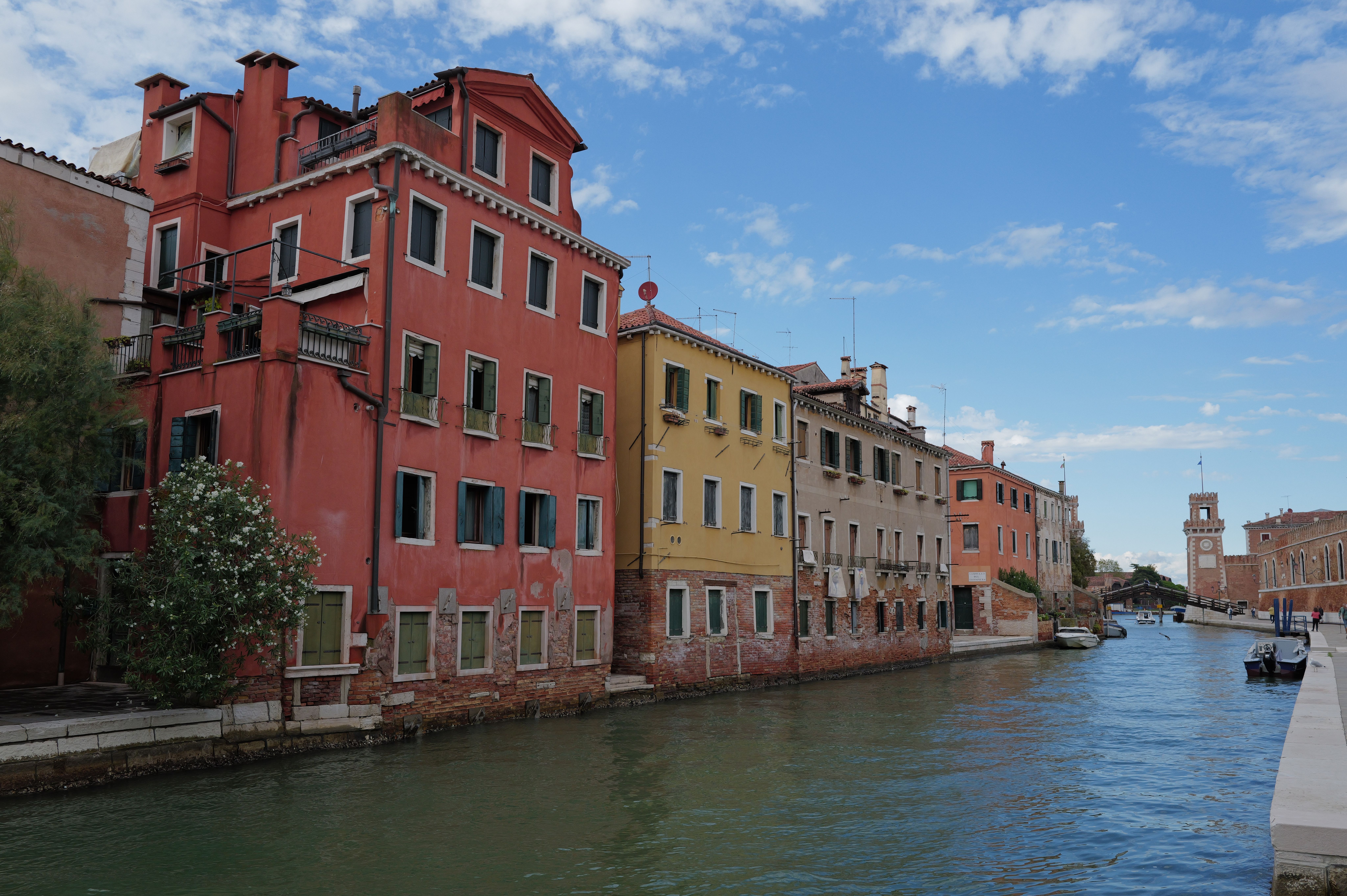 Venice beyond the postcards — colourful façades and quiet canals in the historic Castello district.