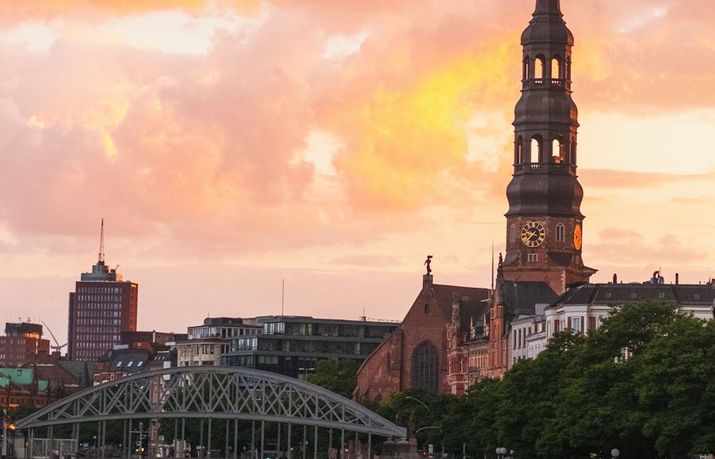 St Michael's Church (Michel) - The Baroque Landmark with the Harbour Tower View