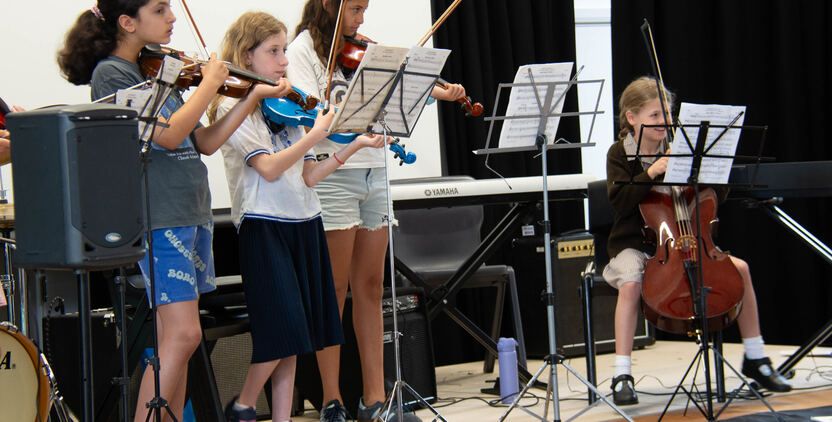 A classical ensemble performing together.