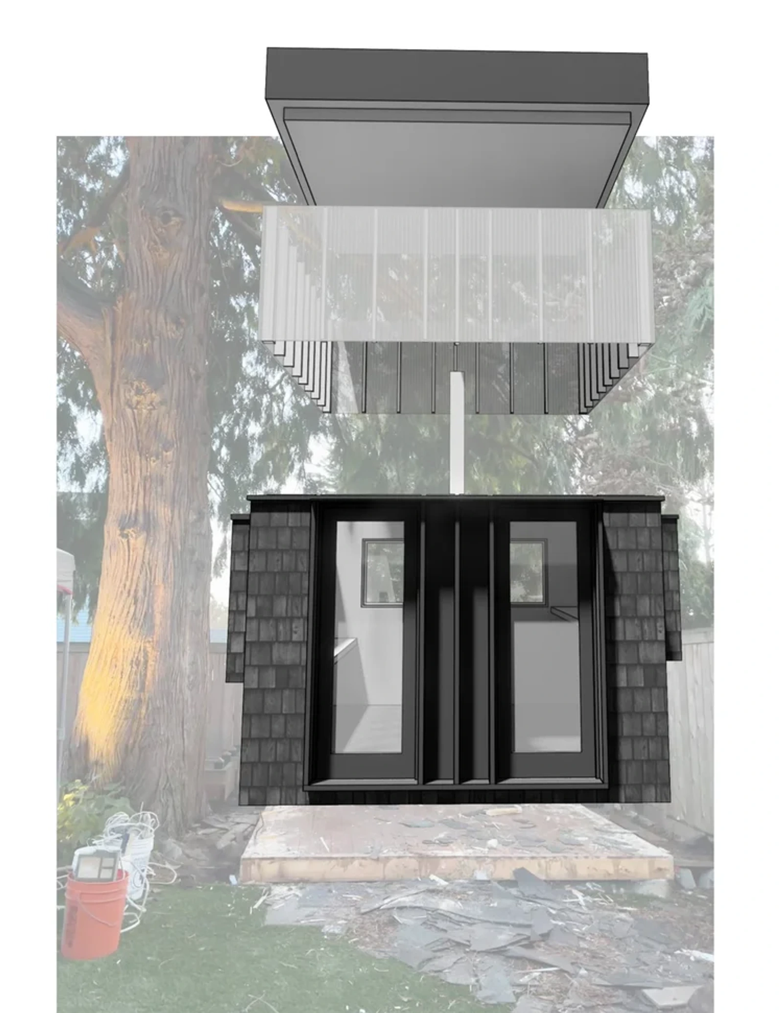 A digital rendering of he shed_she shed in Seattle, WA.