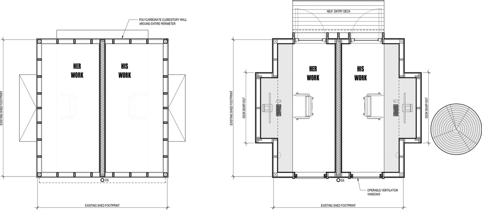 The plans of he shed_she shed in Seattle, WA.