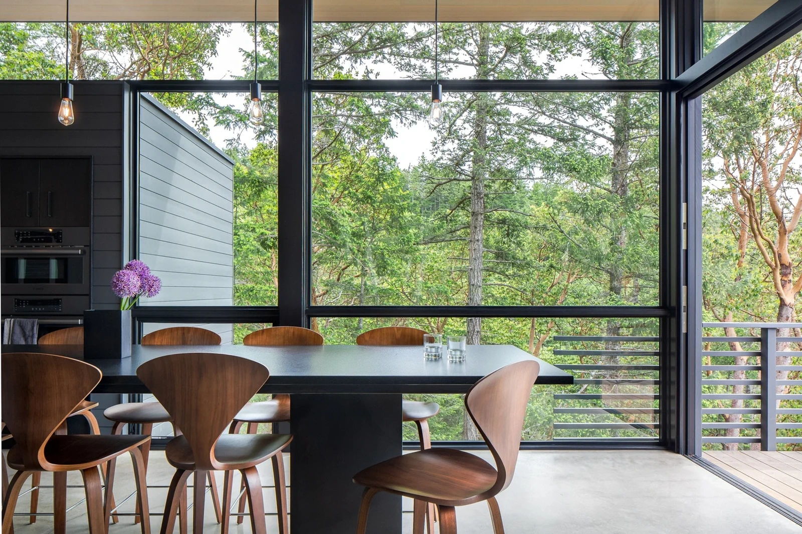 A interior shot of a modern home in Orcas Island