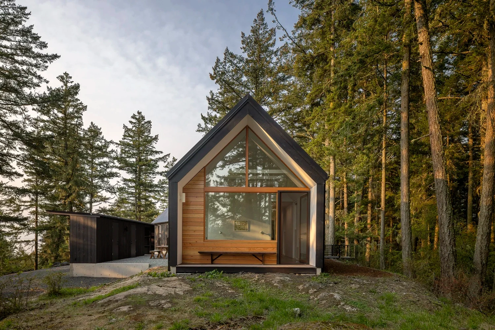 An exterior shot of Island Time in Orcas Island, WA