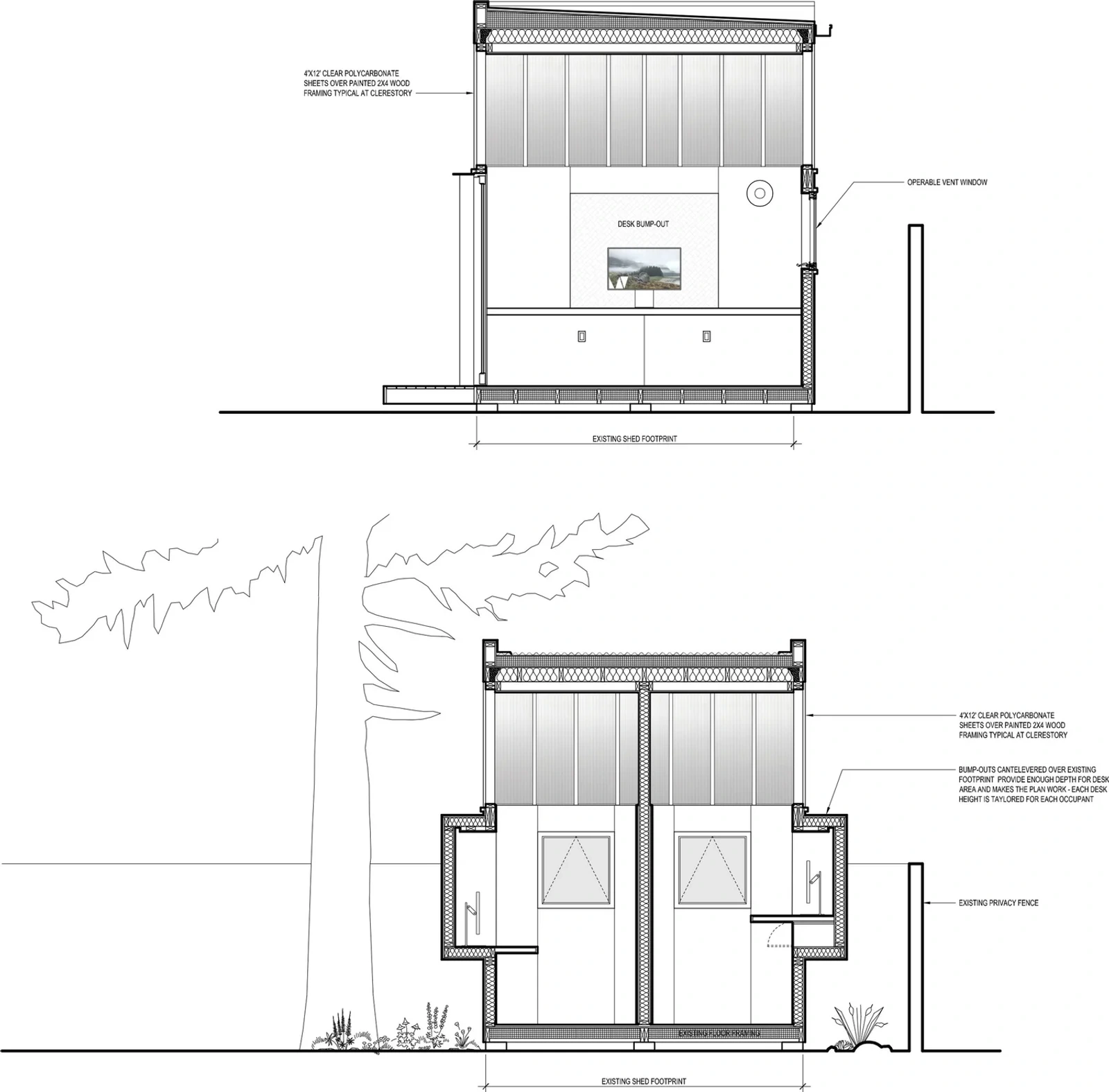 The plans of he shed_she shed in Seattle, WA.