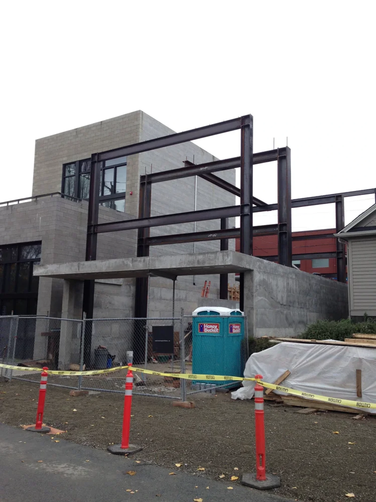 An exterior shot during the construction of the Ship Canal in Seattle, WA