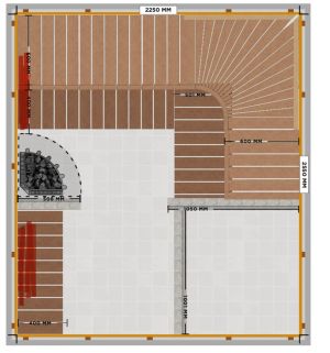 Plantegning badstu og skifterom