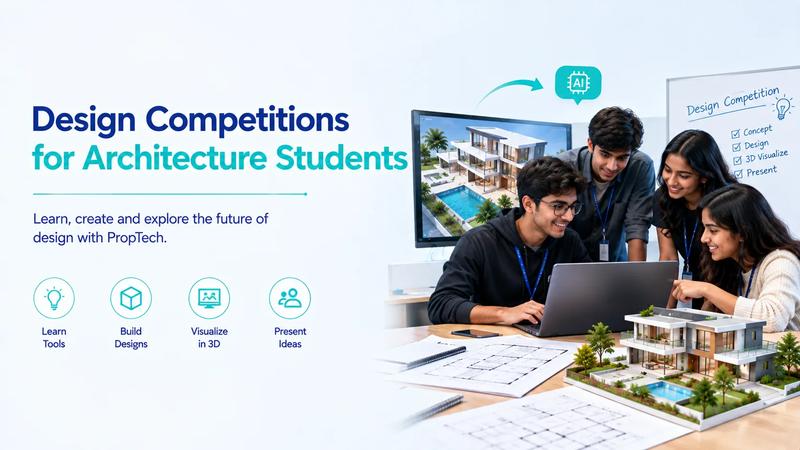 Students learning AI-powered architectural visualization