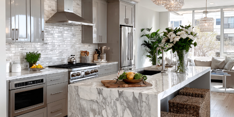 acrylic modular kitchen