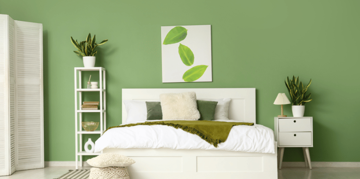 Calming Green Bedroom Design