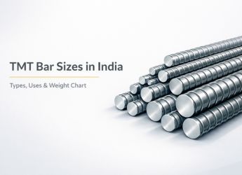 TMT bar sizes in India – different diameter steel reinforcement bars used in construction, showing types, uses, and weight chart