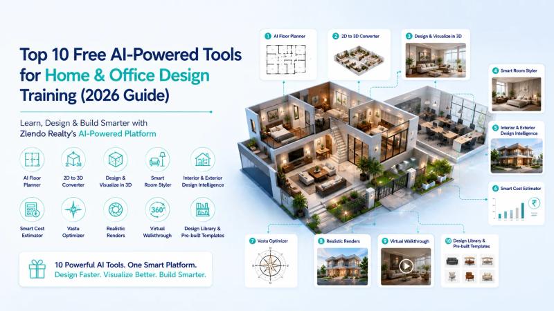 Top 10 AI Home Design Tools for Floor Planning, 3D Visualization and Interior Design by Zlendo Realty