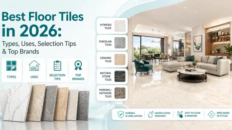 Best floor tiles in 2026 – types, uses, selection tips and top brands including vitrified, porcelain, ceramic, natural stone and outdoor tiles